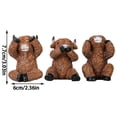 thumbnail image 2 of 3.03-Inch Resin Highland Cow Figurines Set of 3, Cute Farm Animal Decorations for Home Decor, 2 of 7