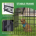 thumbnail image 2 of 79" x 79" Dog Kennel Outdoor, Large Outdoor Dog Enclosure with Feeding Door and Bowl, Heavy-Duty Weatherproof Dog Cage with Roof Cover, Dog Kennel Fence, 2 of 10