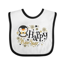 Inktastic Happy New Year with Cute Penguin Boys or Girls Baby Bib