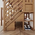 thumbnail image 4 of Max & Lily Solid Wood Twin over Full with Staircase for Kids, Pecan, 4 of 11