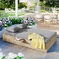 thumbnail image 3 of Harper & Bright Designs Outdoor Sunbed for Two Person Patio Chaise Double Lounger with Cup Tray Adjustable Backrest And Seat For Beach Backyard, Brown, 3 of 21