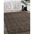 thumbnail image 3 of Ahgly Company Machine Washable Indoor Square Abstract Dark Almond Brown Area Rugs, 5' Square, 3 of 7