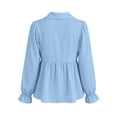 thumbnail image 5 of Tqcoqu Womens Babydoll Peplum Tops Button Up Business Casual Blouse Shirt, Tummy Control Dressy Casual Going Out Blouses,Women's,Size S-XXL, 5 of 6