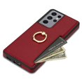 thumbnail image 5 of Nalacover for Samsung S21 Ultra Wallet with Card Holder Slot, 360°Rotation Ring Holder Kickstand Cover for Men Women Protective Premium PU Leather Shockproof Cover for Samsung Galaxy S21 Ultra, Red, 5 of 6