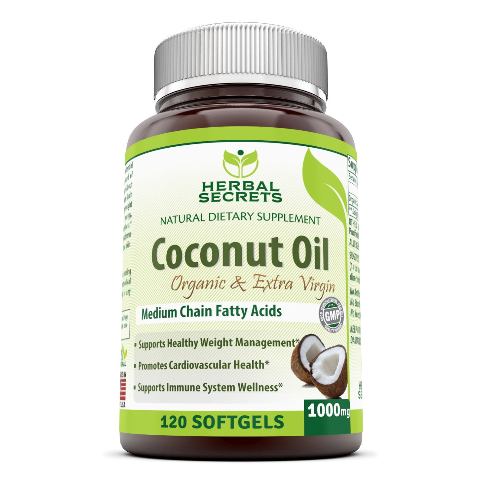 Herbal Secrets Organic & Extra Virgin Coconut Oil Dietary Supplement