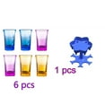 thumbnail image 1 of Copas de acrílico para vasos de vino de fiesta de 6 piezas para dispensador de vidrio, juegos para beber, soporte de cóctel, colorido Vogacara HA001545-02B*1+HA002284-02B*1, 1 of 6