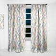 thumbnail image 2 of Designart 'Diamond Retro Pattern VII' Mid-Century Modern Curtain Panel, 2 of 5