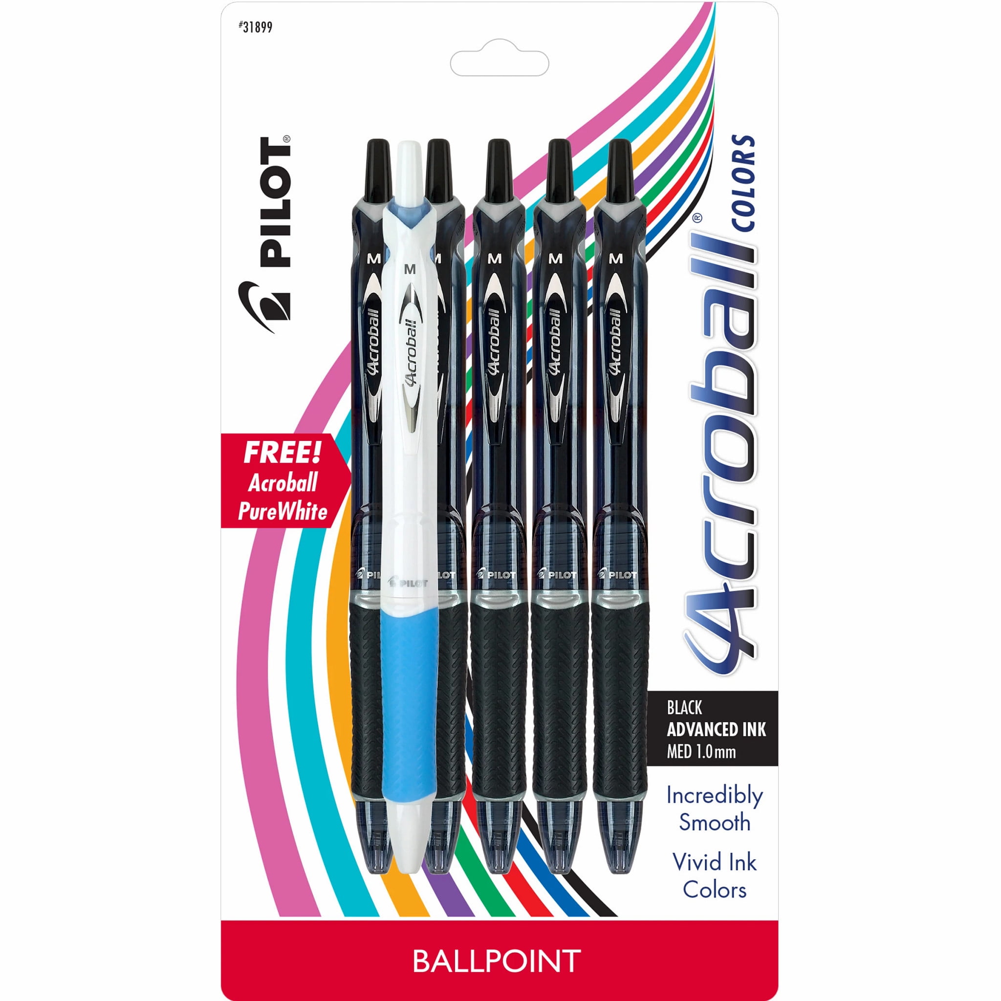 0.7 mm FORAY Advanced Ink Retractable Ballpoint Pens Needle Point Black Ink Silver Barrel Pack Of 12 