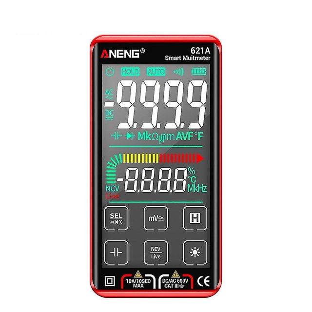 Aneng 621a Medidor digital Pantalla táctil Metro Er Transistor 9999 Cuenta verdadero /a