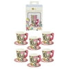 Talking Tables Truly Alice Alice in Wonderland Mad Hatter Party Cup Set with Handle and Saucers in 3 Designs for a Tea Party or Birthday (2 Pack)