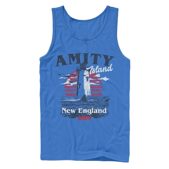 Men's Jaws Amity Island Tourist Lighthouse Tank Top