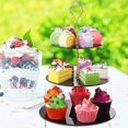 thumbnail image 4 of 3 Tier Acrylic Round Clear Cupcake Stand Dessert Tower Stand Cookies Cupcake Display Stand for Wedding Treats Birthday Party Baby Shower (Black), 4 of 4