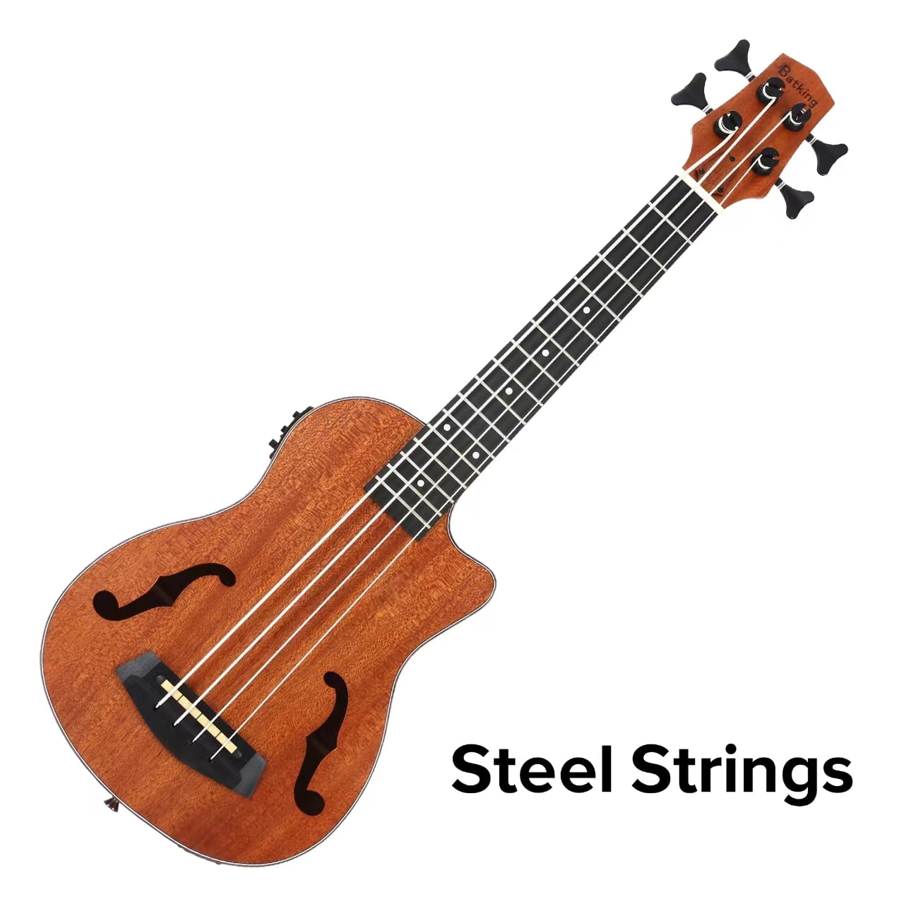 Batking Ubass Electric Ukulele Bass Baritone Fretted Steel Strings 30 Inch Ukulele For Kids Ukulele For Adults