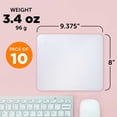 thumbnail image 5 of Rectangle Mousepads Set of 10, Bulk Pack - Great Gift for Employees, Clients, and for Tradeshows - White, 5 of 5
