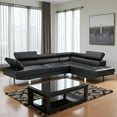 thumbnail image 2 of Cosmic Homes Grayson 3-Seater Leather Upholstered Sectional Sofa with RHF Chaise – Black, 2 of 6