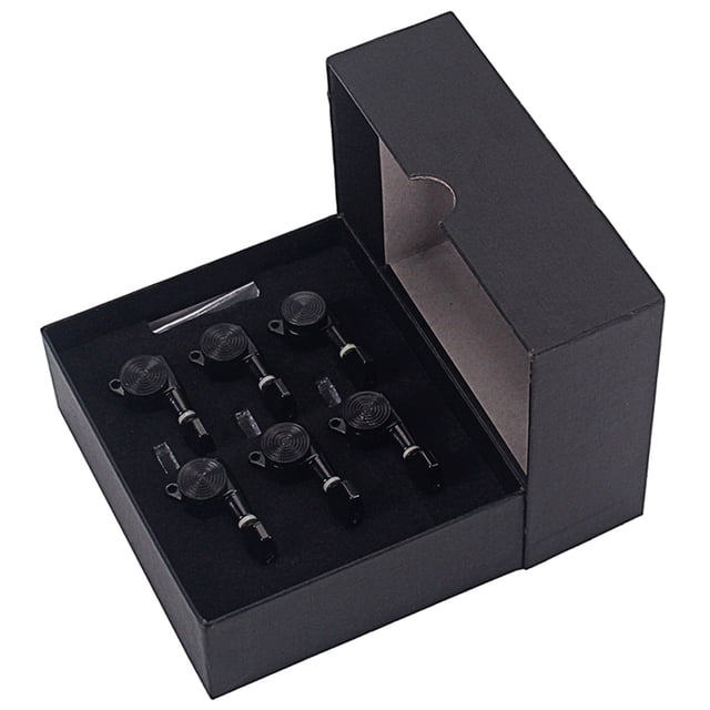 Clavijas de afinación de guitarra eléctrica Juegos de instrumentos musicales Cabezales de máquina Pieza de repuesto Guitarras Reparación de bloqueo Sintonizador de llave Suministros Negro Inevent OD010804-02