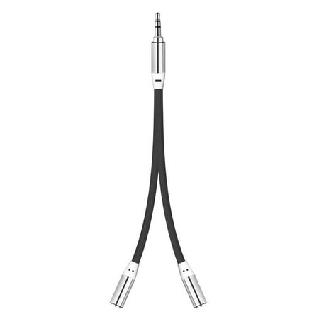 - Premium Audio Splitter Flat Tangle free 3.5mm Male to Dual 3.5mm Female Cable - Black for iPod, MP3 player, mobile phone, tablet, laptop or CD player(3.5mm jack Supported)