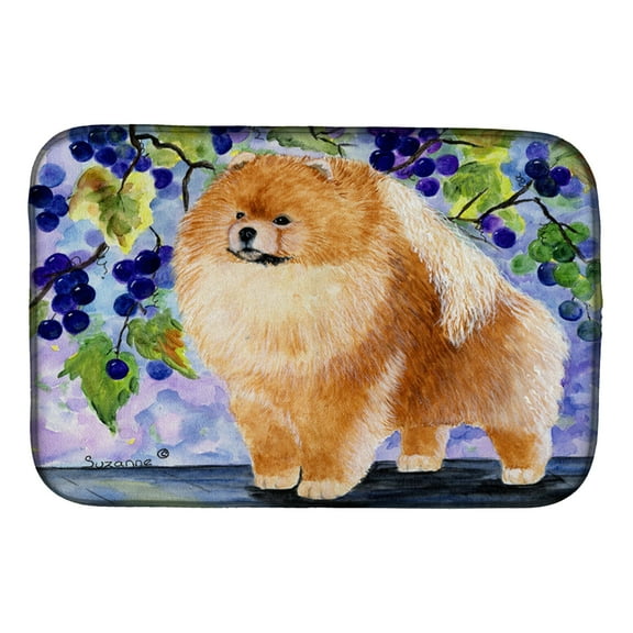 Carolines Treasures SS8251DDM Pomeranian Dish Drying Mat 14 x 21" multicolor