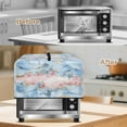 thumbnail image 3 of TSOVTHRID Canvas Microwave Oven Cover Washable Fabric Convection Toaster Oven Dust Cover Kitchen Appliance Protector, Rose Marble Texture Blue Pink Print, 18.25"W x 14.5"D x 11"H, S, 3 of 7