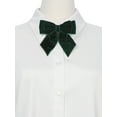 thumbnail image 4 of INSPIRE CHIC Women's Velvet Brooch Vintage Bow Pre-Tied Pin Bow Tie One Size Dark Green, 4 of 5