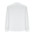 thumbnail image 6 of Lenpel Satin Blouses for Women Long Sleeve Warp V Neck Side Button Ruched Trendy Dressy Tops Business Casual Work Shirts(White,X-Large), 6 of 7