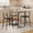 Black + Grey, variant on 3-Piece Kitchen Table Set with 3-Tier Storage Shelves and 2 Padded Upholstered Chairs, Compact Dining Table Set for Small Spaces, Apartments, Studios and Kitchen, Black