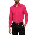 thumbnail image 5 of G-Style USA Men's Regular Fit Long Sleeve Solid Color Dress Shirts - Fuschia - 2X - 18-18.5 - 34-35, 5 of 6