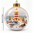 thumbnail image 3 of Homellea Light Up Lighthouse Village Christmas Story Ornament Ball, 3D Mini Coastal Winter Scene with Warm LED Lights for Christmas Tree, Window, Mantel and Holiday Home Decor, 3.15 Inch, 3 of 7