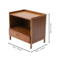 thumbnail image 2 of Miumaeov 1 Drawer Bamboo Small Nightstand Walnut Bedroom Bedside Table with Open Storage Modern Night Stand Side End Table Organizer for Bedroom, 2 of 12