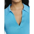 thumbnail image 4 of Free Assembly Women's Ribbed Polo Midi Dress with Short Sleeves, Sizes XS-XXL, 4 of 5