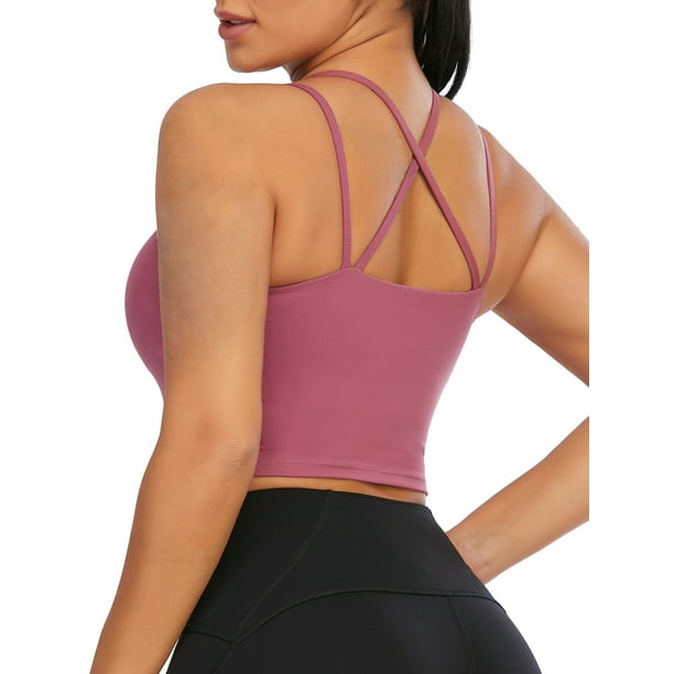 LELINTA Seamless Short Camisoles Padded For Crisscross Back Women Cami Tank  Tops For Women Spaghetti Strap Super Soft, 3 Styles 10+Colors, XS-XL 