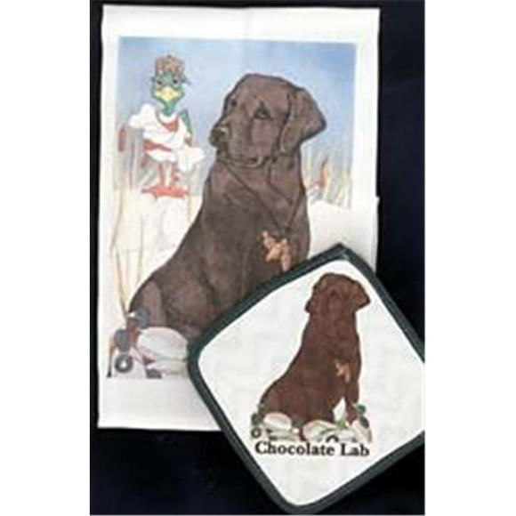 Pipsqueak Productions DP923 Chocolate Lab Dish Towel And Potholder