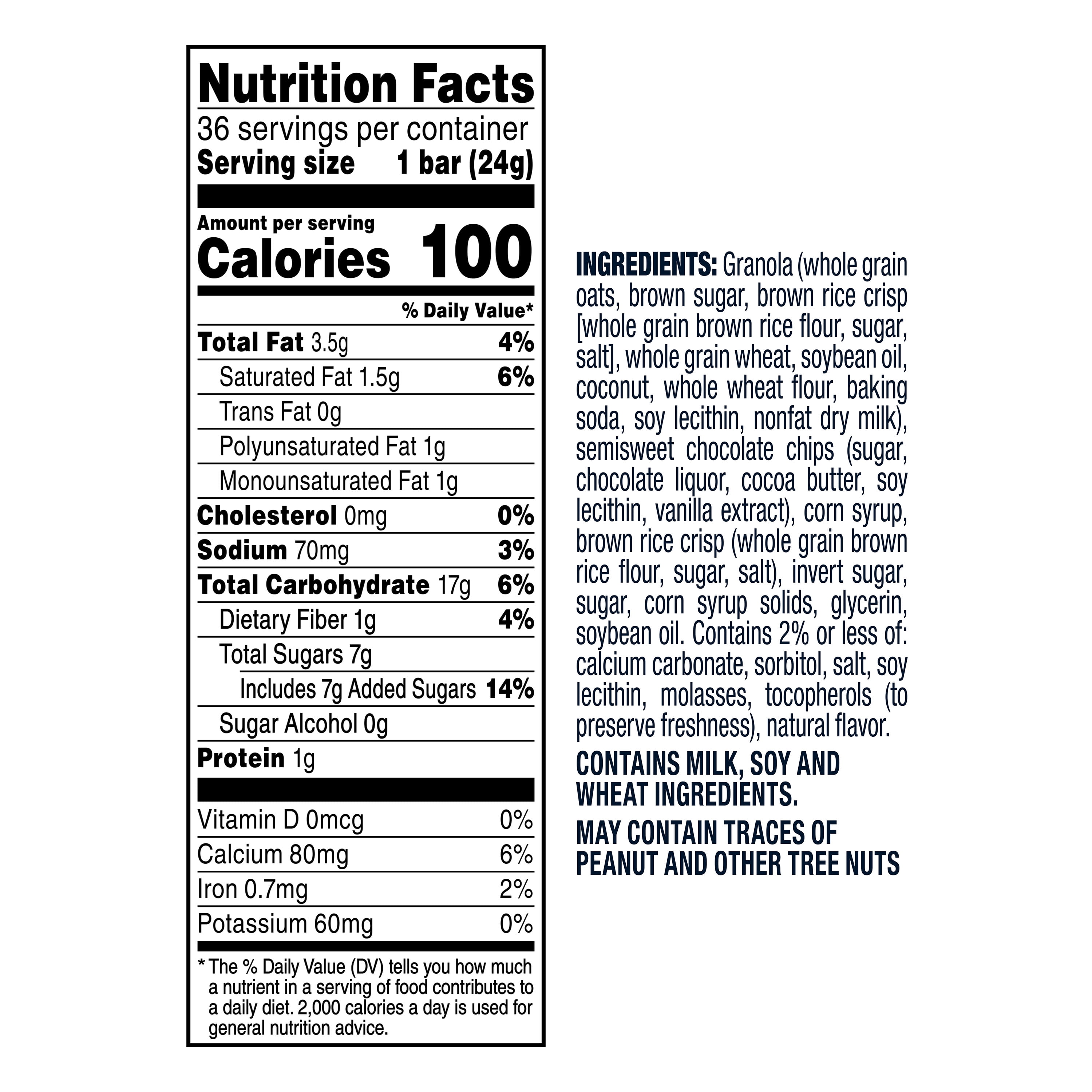 (4 pack) Quaker Chewy Granola Bars, Chocolate Chip Flavor, 0.84 oz, 36 Count