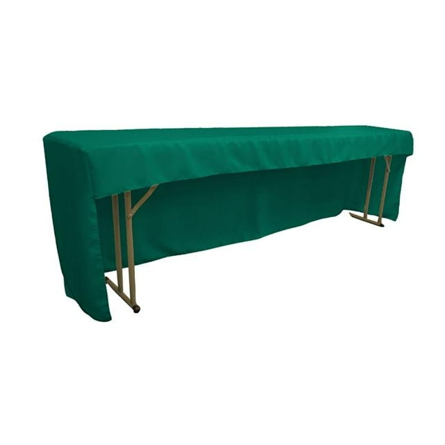 LA Linen TCpop-OB-fit-96x18x30-TealP43 Open Back Polyester Poplin Fitted Tablecloth for Classroom Tables, Teal