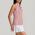 thumbnail image 4 of Womens Golf Shirt Sleeveless Tennis Shirt Collared Zip Up Printed Resort Golf Top, Quick Dry Polyester Athletic Tank Tops Red L, 4 of 6