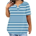 thumbnail image 1 of Zpanxa Blouse à Manches Courtes pour Femmes Grande Taille Coupe Ample Décontractée Col Rond Haut d'Été, 1 of 5
