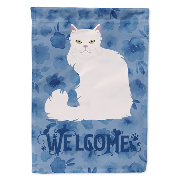 Asian Semi Longhaired Cat Welcome Flag Canvas House Size