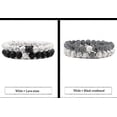 thumbnail image 4 of Conjunto de pulseras para parejas, pulseras de yoga con cuentas de piedra de lava natural, ojo de tigre, negras y blancas, para hombres y mujeres, con cuerda elástica., 4 of 5