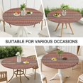 thumbnail image 7 of Boho Red Striped Ethnic Pattern Round Fitted Tablecloth with Elastic Edge,Dining Table Cover Waterproof,Outdoor Round Tablecloth for Camping,Dining,Indoor and Outdoor, 7 of 7
