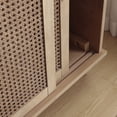 thumbnail image 3 of Art Leon Rattan Sliding Door Accent Cabinet, Gray, Rustic Style, 2 Doors, 3 of 6