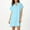 Sky Blue, variant on Generic Women's Beach Cover-Ups Fashion V-Neck Short Sleeve Mini Dress Loose Fit Solid Color Short Sundress Summer Outfits