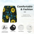 thumbnail image 6 of Picia Sunflowers And Blue Flower pattern Mens Swim Trunks with Compression Liner Stretch Beach Shorts Quick Dry with Zipper Pockets No-Chafing Board Shorts-XX-Large, 6 of 9