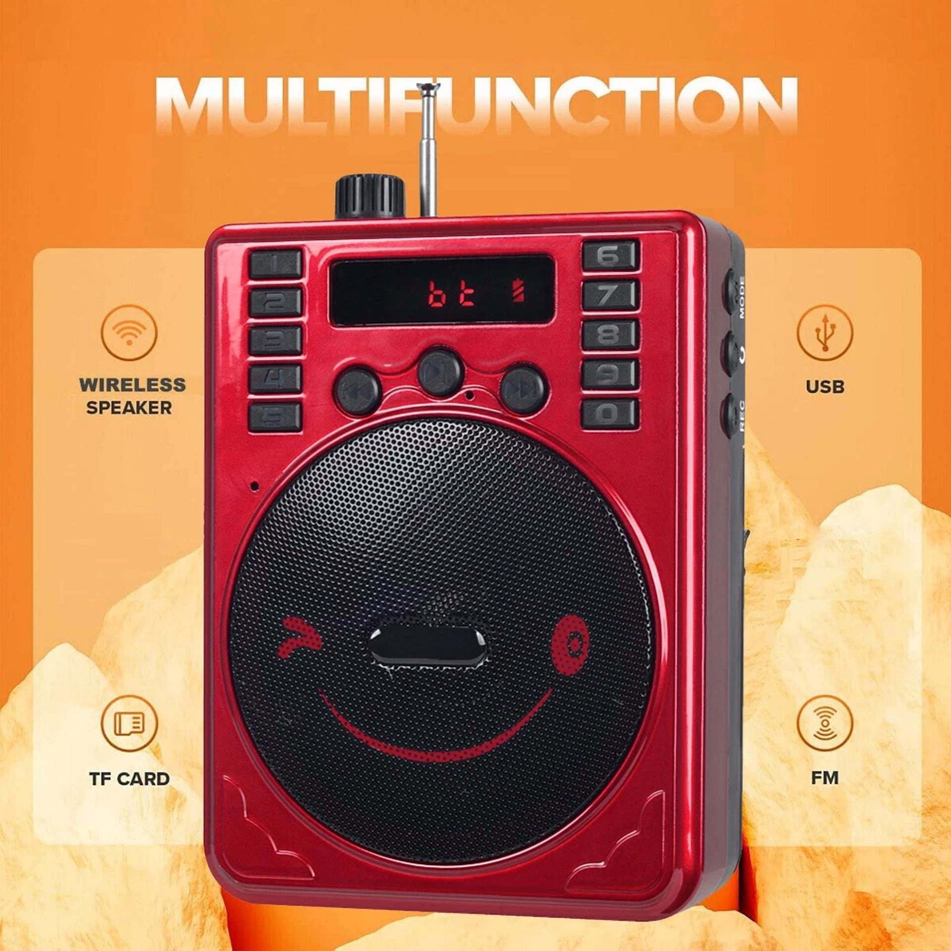 CRESTIN- Portable Rechargeable Mini Voice Amplifier Speaker With Wired Microphone Headset