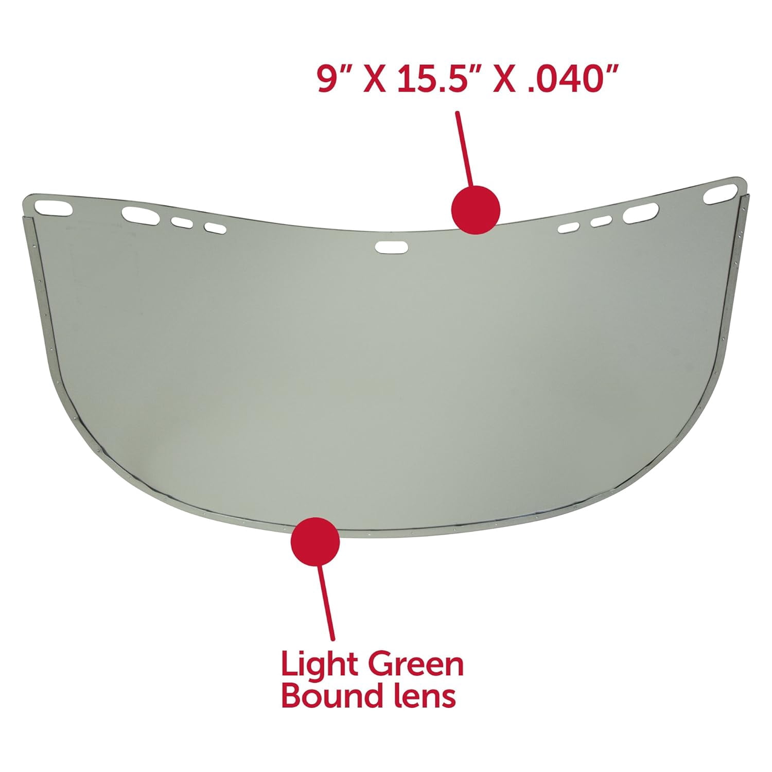 Jackson Safety F30 Acetate Face Shield (29082), 9” x 15.5”, Light Green, Reusable Face Protection, 12 Shields / Case