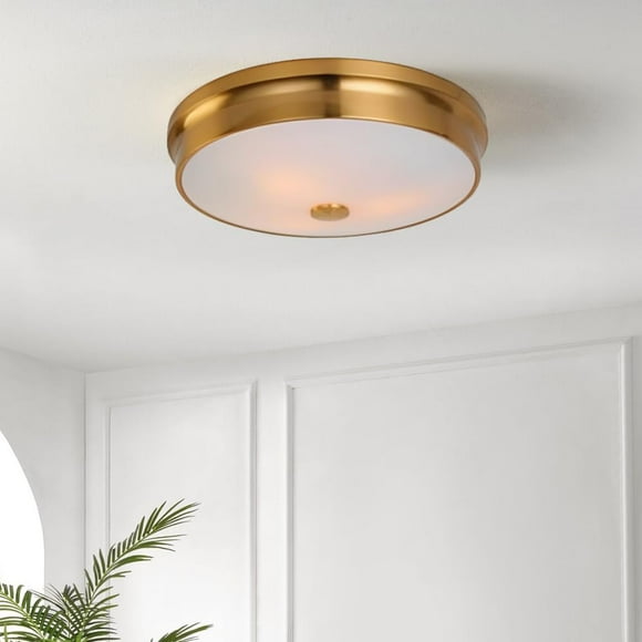 Meomi Lighting Modern Integrated LED Flush Mount Light - ETL Listed 11” Ceiling Fixture, Contemporary LED Ceiling Lights for Living Room, Bedroom, Hallway, Entryway, Brushed Gold