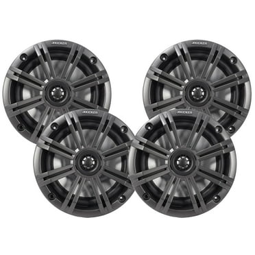Kicker Charcoal OEM Replacement Marine 6.5" 4O Coaxial speaker Bundle - 4 Speakers