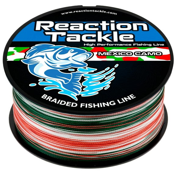 Reaction Tackle Braided Fishing Line – Pro Grade PE Braid, Super Strong, Abrasion-Resistant, Zero Stretch for Freshwater & Saltwater - Mexico Camo 6LB 150yd