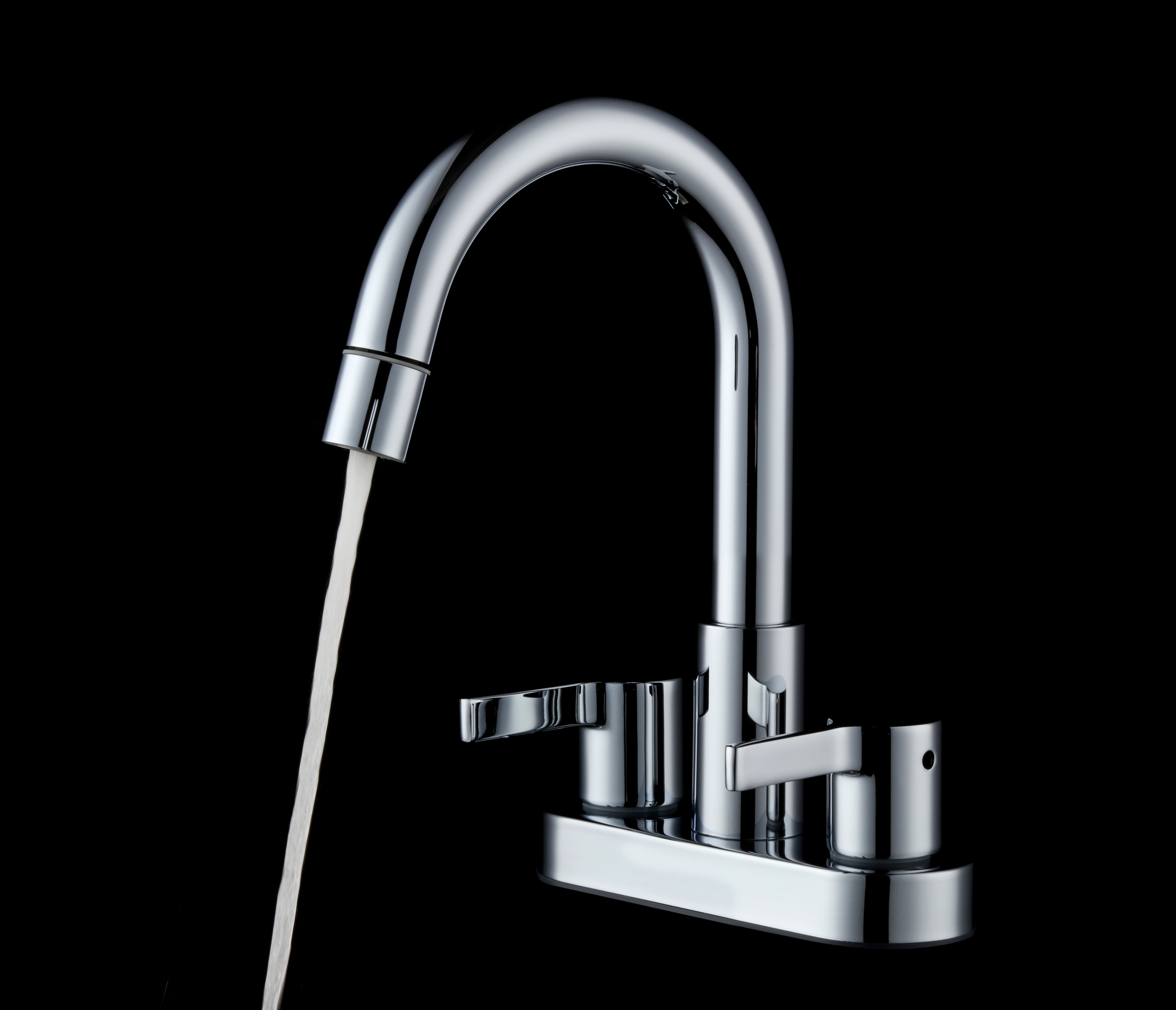 Better Homes & Gardens Clean Modern Chrome 4" Centerset Bathroom Faucet with Pull-Down Sprayer