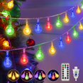 thumbnail image 2 of Luces de Navidad impermeables para exteriores, luces de cadena de globo LED - Cambio de color USB, decoraciones de patio de dormitorio de árbol de Navidad JAMW Sencillez, 2 of 5