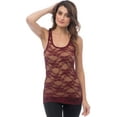 thumbnail image 1 of Sheer Nylon Lace Racerback Tank Top, 1 of 1